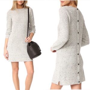Madewell Donegal Button Back Sweater Dress Grey Size Medium